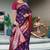 Royal Purple Banarasi Silk Blend Saree with Gold Zari Butta & Red Rich Woven Border by Maharanga