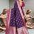 Royal Purple Banarasi Silk Blend Saree with Gold Zari Butta & Red Rich Woven Border by Maharanga