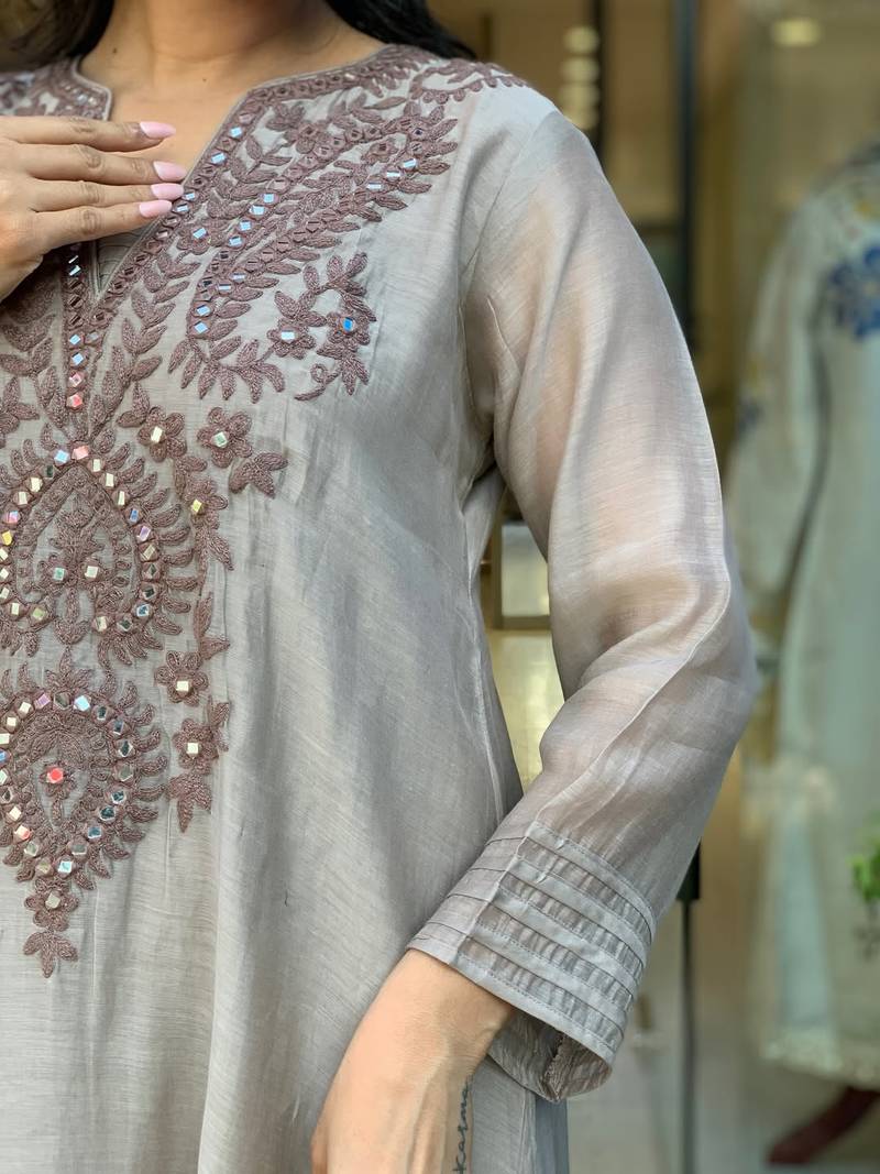 Heavy Embroidered Coding Work And Flared