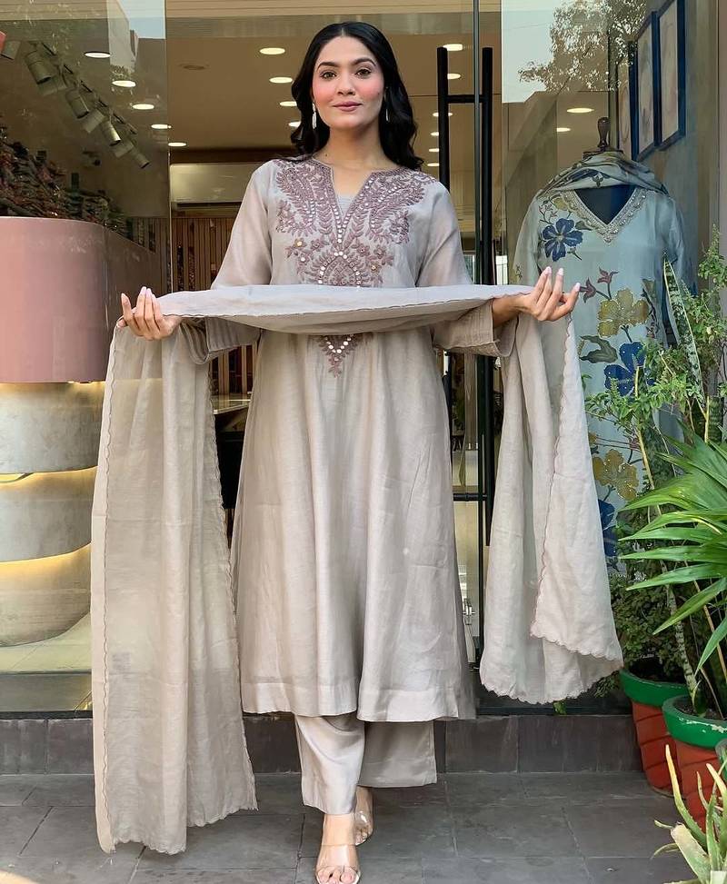 Heavy Embroidered Coding Work And Flared