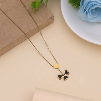 Black color stainless steel anti tarnish necklace 1