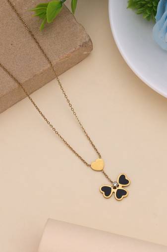 Black color stainless steel anti tarnish necklace