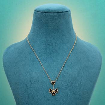 Black color stainless steel anti tarnish necklace 2