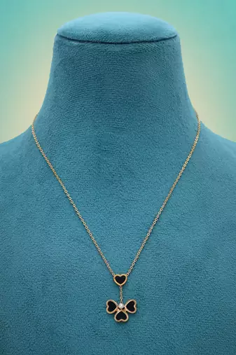 Black color stainless steel anti tarnish necklace