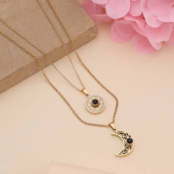 Black color stainless steel anti tarnish necklace 1