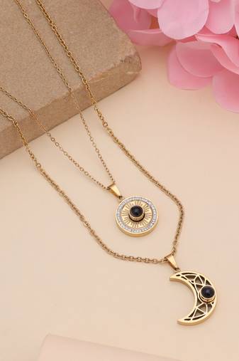 Black color stainless steel anti tarnish necklace