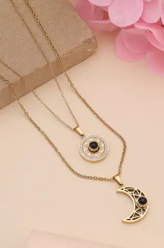 Black color stainless steel anti tarnish necklace