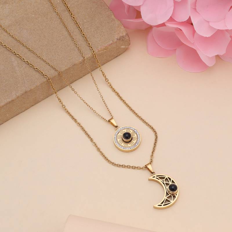 Black color stainless steel anti tarnish necklace