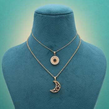 Black color stainless steel anti tarnish necklace 2