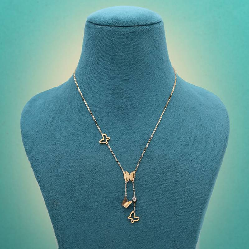 Gold color stainless steel anti tarnish necklace