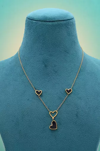 Black color stainless steel anti tarnish necklace