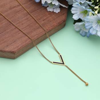 Black color stainless steel anti tarnish necklace 1