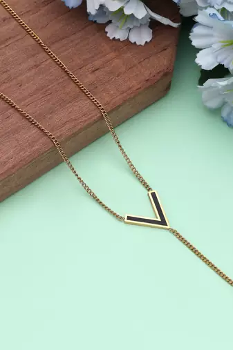 Black color stainless steel anti tarnish necklace