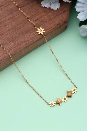 Gold color stainless steel anti tarnish necklace