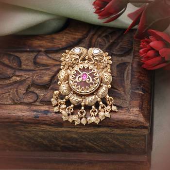 Pink color matte gold rings 1