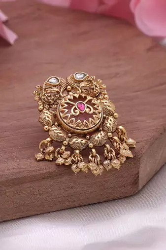 Pink color matte gold rings