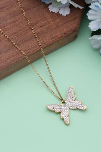 White color stainless steel anti tarnish necklace