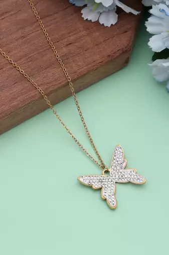 White color stainless steel anti tarnish necklace