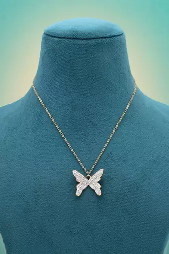 White color stainless steel anti tarnish necklace