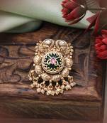 Green color matte gold rings