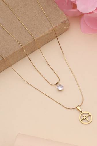 Gold color stainless steel anti tarnish necklace