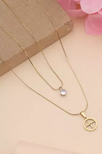 Gold color stainless steel anti tarnish necklace