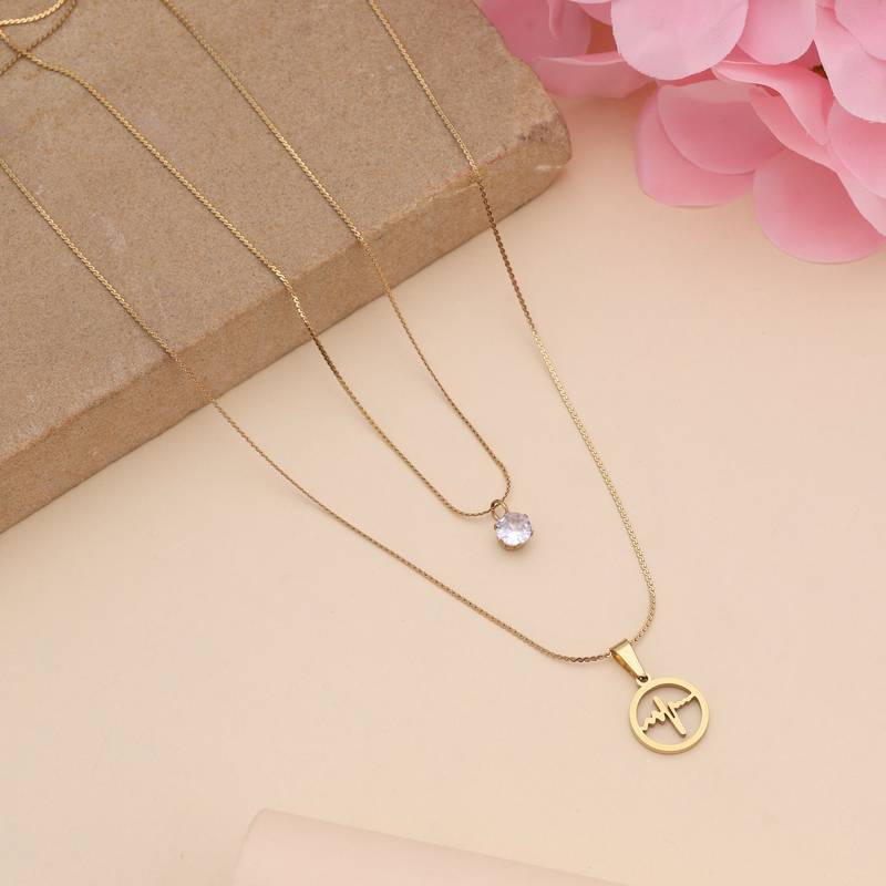Gold color stainless steel anti tarnish necklace