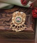 Pista green color matte gold rings