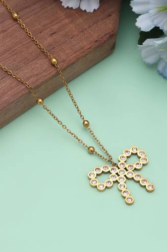 Gold color stainless steel anti tarnish necklace