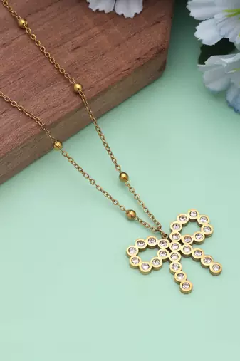 Gold color stainless steel anti tarnish necklace