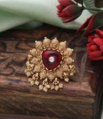 Red color matte gold rings