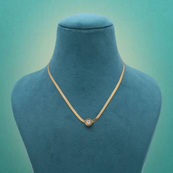 Gold color stainless steel anti tarnish necklace 2