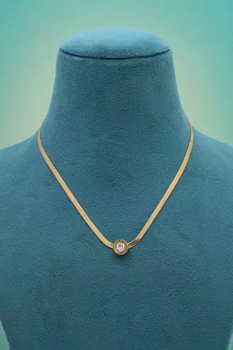 Gold color stainless steel anti tarnish necklace