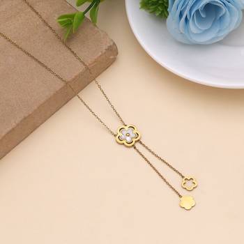 Gold color stainless steel anti tarnish necklace 1