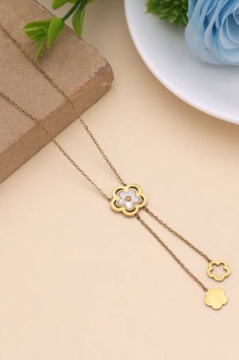 Gold color stainless steel anti tarnish necklace