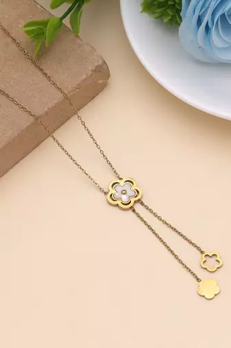 Gold color stainless steel anti tarnish necklace