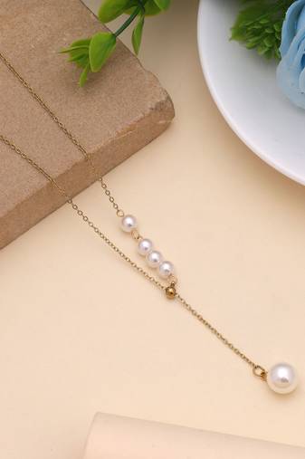 White color stainless steel anti tarnish necklace
