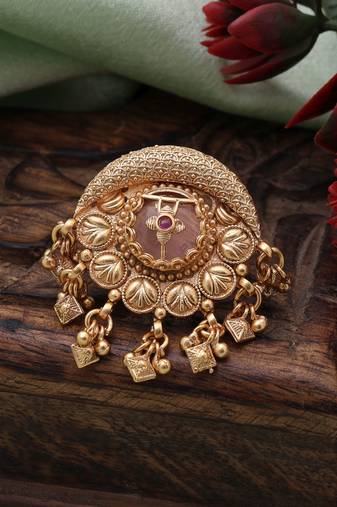 Pink color matte gold rings