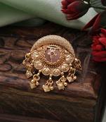 Pink color matte gold rings