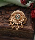 Pista green color matte gold rings