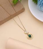 Green color stainless steel anti tarnish necklace