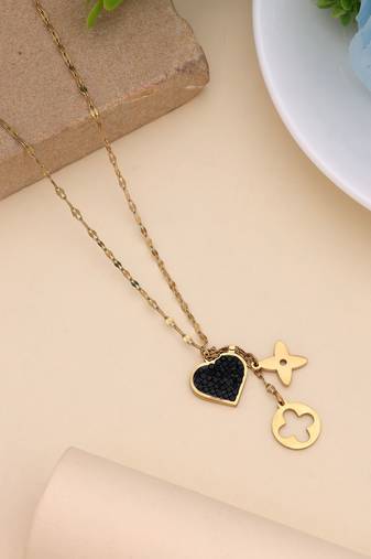 Black color stainless steel anti tarnish necklace