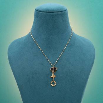 Black color stainless steel anti tarnish necklace 2
