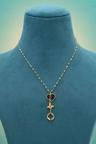 Black color stainless steel anti tarnish necklace