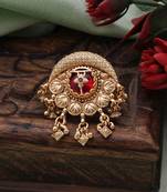 Red color matte gold rings