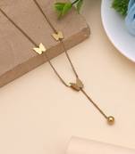 Gold color butterfly design stainless steel anti tarnish necklace