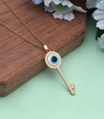 Blue color evil eye stainless steel anti tarnish necklace