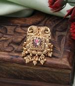 Pink color matte gold rings