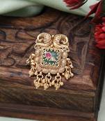 Pista green color matte gold rings