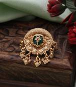 Green color matte gold rings